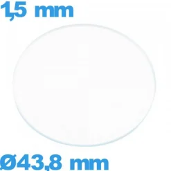 Verre 43,8 mm pour montre plat circulaire en verre minéral
