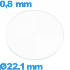 Verre 22,1 mm pour montre plat circulaire verre minéral