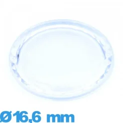 Verre acrylique Circulaire à facettes saphir 16,6 mm de montre