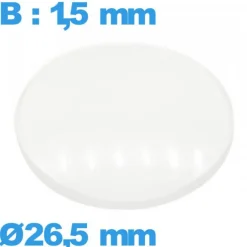 Verre avec base bombé circulaire verre minéral 26,5 mm de montre