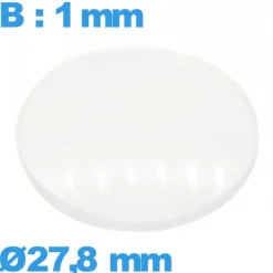 Verre avec base montre 27,8 mm en verre minéral circulaire bombé