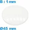 Verre avec base pour montre 45 mm en verre minéral circulaire bombé