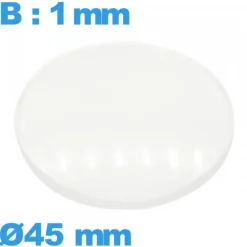 Verre avec base pour montre 45 mm en verre minéral circulaire bombé