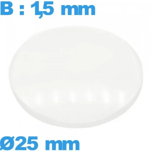 Verre avec base pour montre 25 mm en verre minéral circulaire bombé
