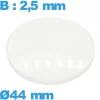 Verre avec base pour montre 44 mm en verre minéral circulaire bombé