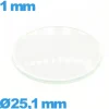 Verre bombé 25,1 mm pour montre circulaire verre minéral