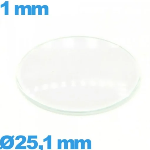 Verre bombé 25,1 mm pour montre circulaire verre minéral