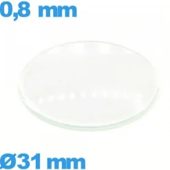 Verre bombé circulaire en verre minéral 31 mm montre
