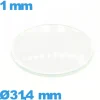 Verre bombé circulaire en verre minéral 31,4 mm pour montre