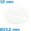 Verre bombé circulaire en verre minéral 23,5 mm de montre