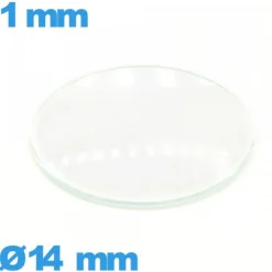 Verre bombé circulaire verre minéral 14 mm de montre