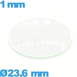 Verre bombé circulaire verre minéral 23,6 mm montre