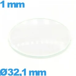 Verre bombé de montre en verre minéral circulaire 32,1 mm