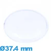 Verre cambrure prononcée pour montre en Plastique Circulaire 37,4 mm