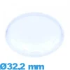 Verre Circulaire 32,2 mm de montre en acrylique haut bombé avec pas