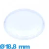 Verre Circulaire 18,8 mm en plexiglas haut bombé avec pas pour montre