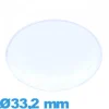 Verre Circulaire 33,2 mm montre plexiglas forme de punaise