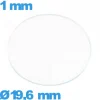 Verre circulaire 19,6 mm plat pour montre en verre minéral