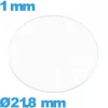 Verre circulaire en verre minéral 21,8 mm pour montre