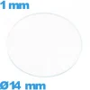 Verre circulaire plat 14 mm verre minéral pour montre