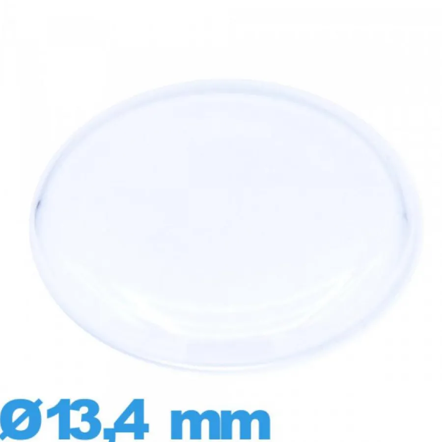 Verre de montre 13,4 mm en plexiglas Circulaire cambrure prononcée