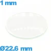 Verre de Montre Bombé Minéral diamètre 22,6 mm