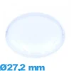 Verre de montre en plexiglas 27,2 mm haut bombé avec pas Circulaire