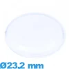 Verre en acrylique cambrure prononcée de montre Circulaire 23,2 mm