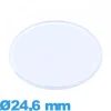 Verre en Plastique Circulaire plat et fin 24,6 mm pour montre