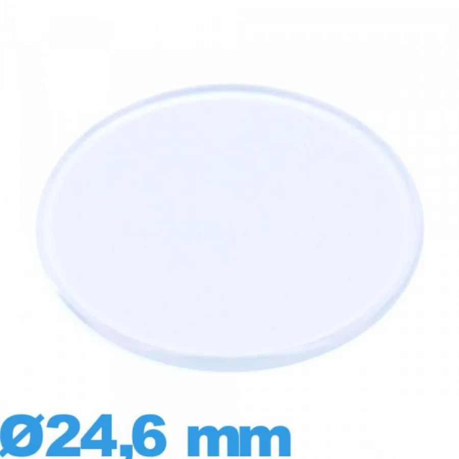 Verre en Plastique Circulaire plat et fin 24,6 mm pour montre