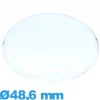Verre en plexiglas gousset pour montre Circulaire 48,6 mm