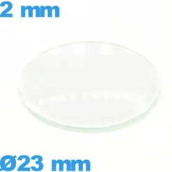 Verre en verre minéral bombé montre circulaire 23 mm