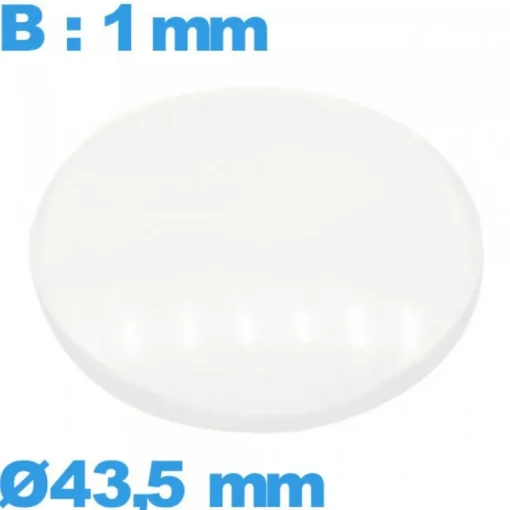 Verre en verre minéral bombé de montre circulaire avec base 43,5 mm