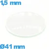 Verre en verre minéral circulaire bombé 41 mm de montre