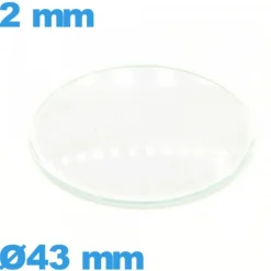 Verre en verre minéral circulaire montre 43 mm bombé