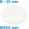 Verre en verre minéral circulaire bombé 49,5 mm pour montre avec base