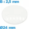 Verre en verre minéral circulaire montre avec base 24 mm bombé