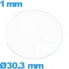 Verre en verre minéral circulaire 30,3 mm de montre