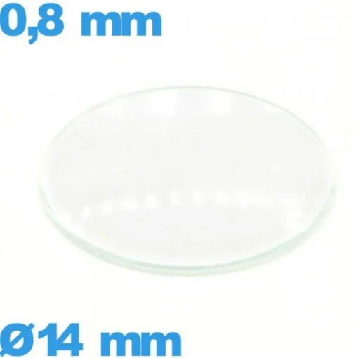 Verre en verre minéral circulaire pour montre 14 mm bombé