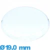 Verre gousset Circulaire en Plastique 19,0 mm montre