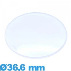 Verre légèrement bombé pour montre en Plastique Circulaire 36,6 mm