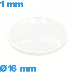 Verre montre 16 mm en verre minéral circulaire bombé