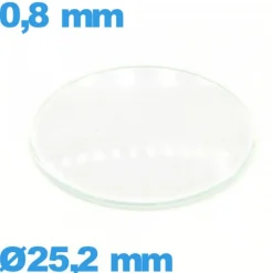 Verre montre 25,2 mm en verre minéral circulaire bombé