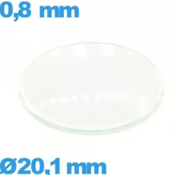 Verre montre 20,1 mm en verre minéral circulaire bombé