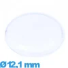 Verre montre 12,1 mm plexiglas Circulaire cambrure prononcée