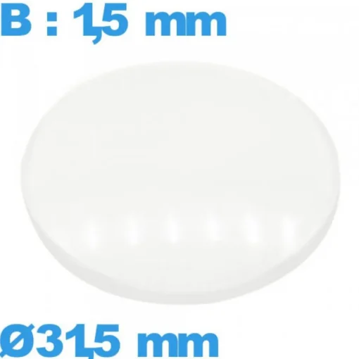 Verre montre avec base en verre minéral 31,5 mm bombé circulaire