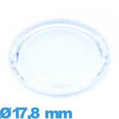 Verre montre en Plastique 17,8 mm à facettes saphir Circulaire