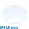 Verre montre Plastique 41,8 mm légèrement bombé Circulaire
