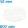Verre montre verre minéral 37 mm bombé circulaire
