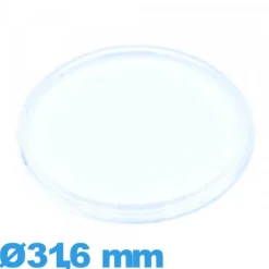 Verre Plastique Circulaire montre 31,6 mm extra plat